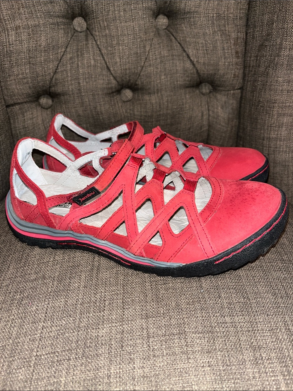 Women’s Casual Red Slip-On Sandal Sneakers - Unknown Brand